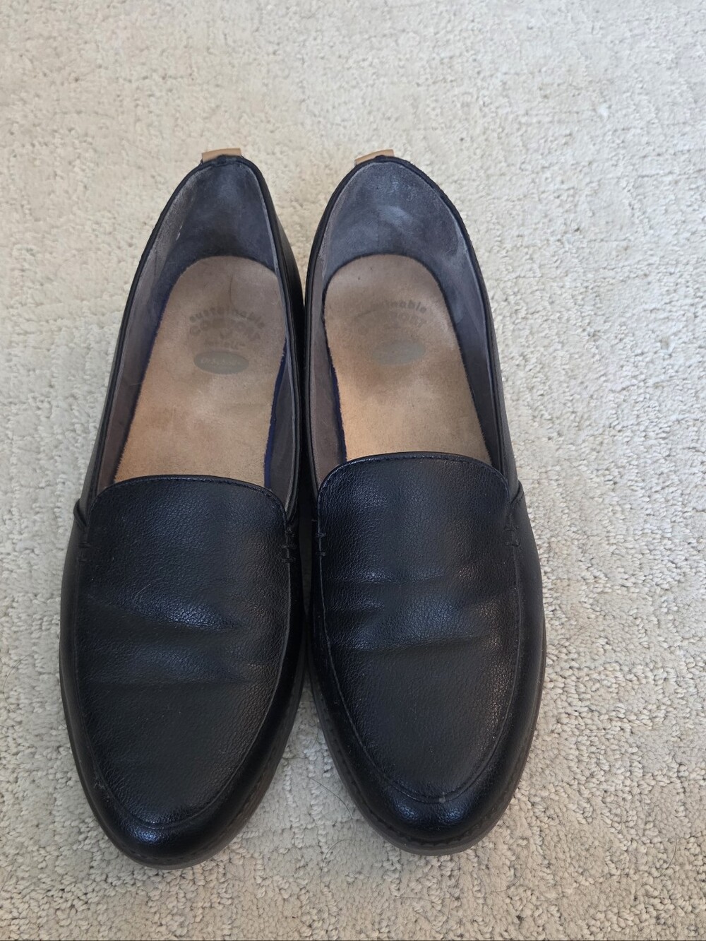 Women's Dr. Scholls Black Leather Slip-On Loafers